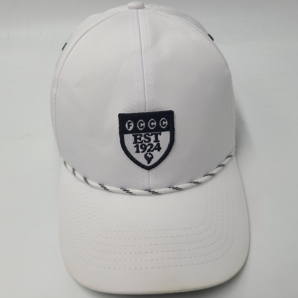 Franklin County Country Club Hat Adjustable Imperial White Black Golf Rope FCCC